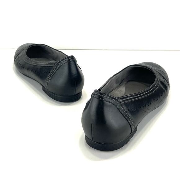 Earth Vista Nova Ballet Flat Shoes Size 10 Black Perforated Leather Breathable - Picture 16 of 16